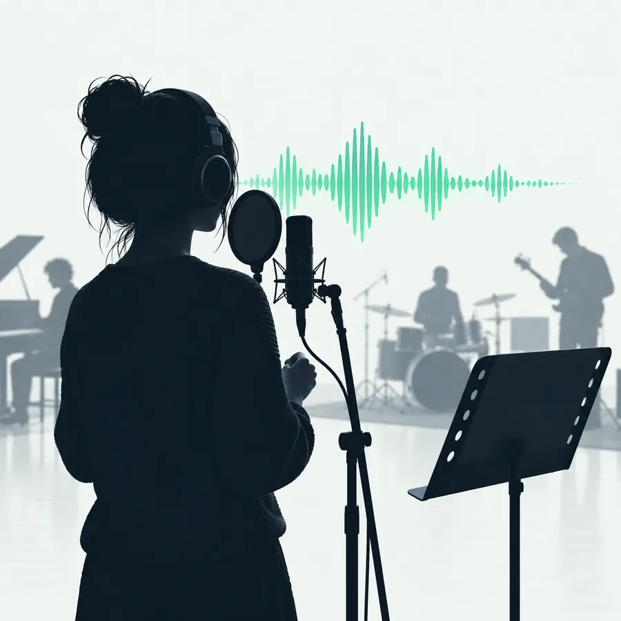 Capas vocales e instrumentales separadas de una grabación musical
