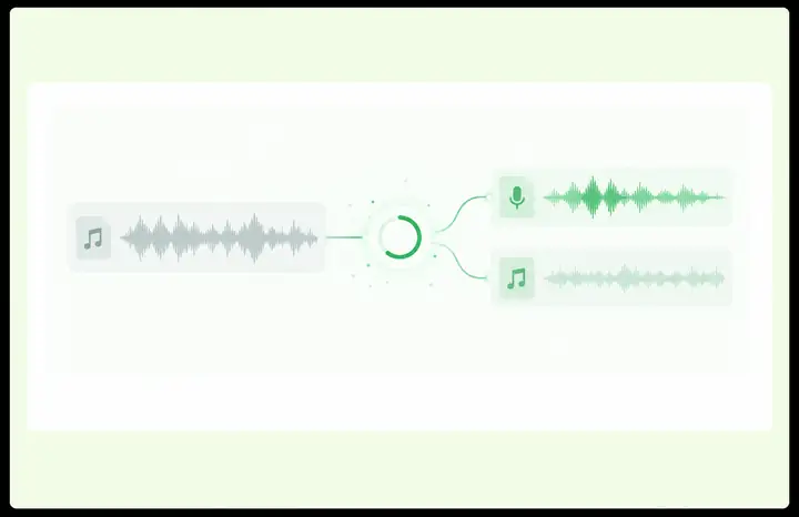 Interfaz que ilustra el proceso de separación de audio en curso